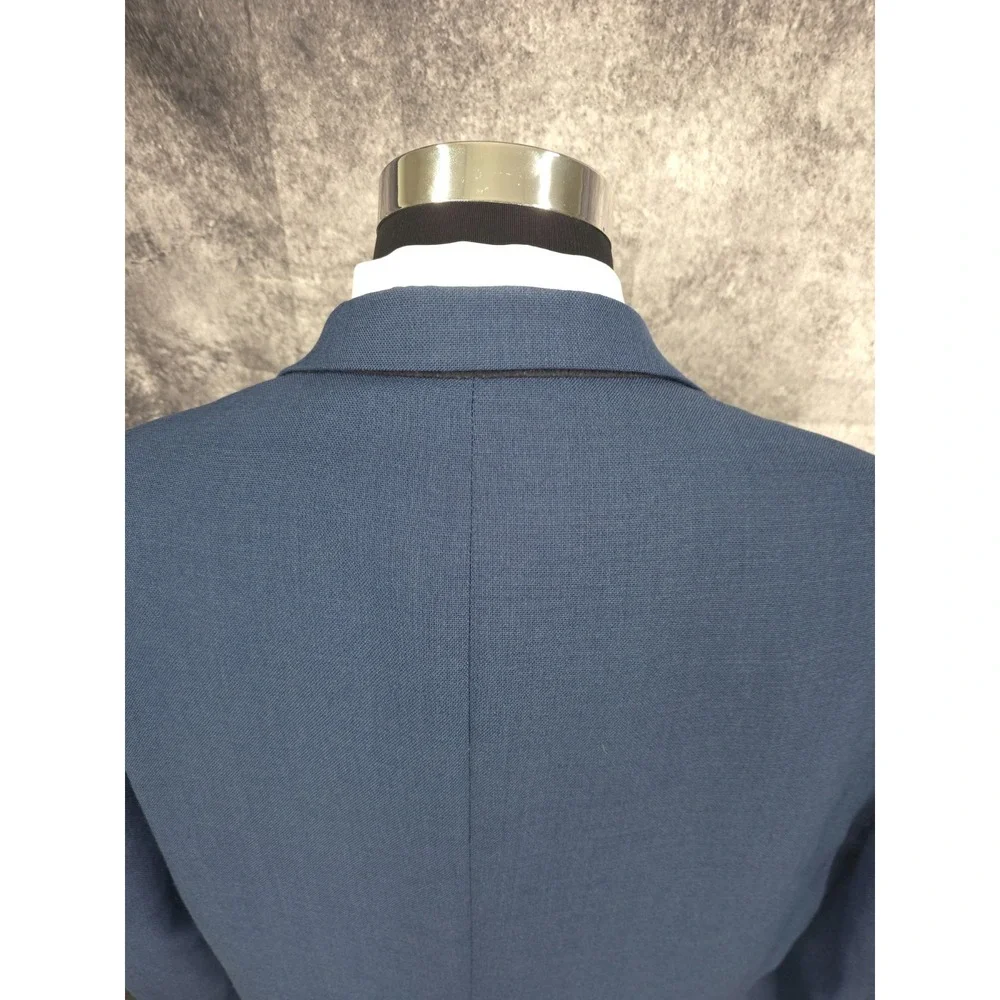 Stafford Sports Coat Mens 44‎ L Blue Blazer Jacket 2 Gold Buttons Wool Blend